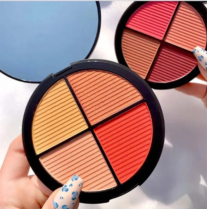 Kaxier New Four Color Blusher dyeing plates for professional pink console Makeup