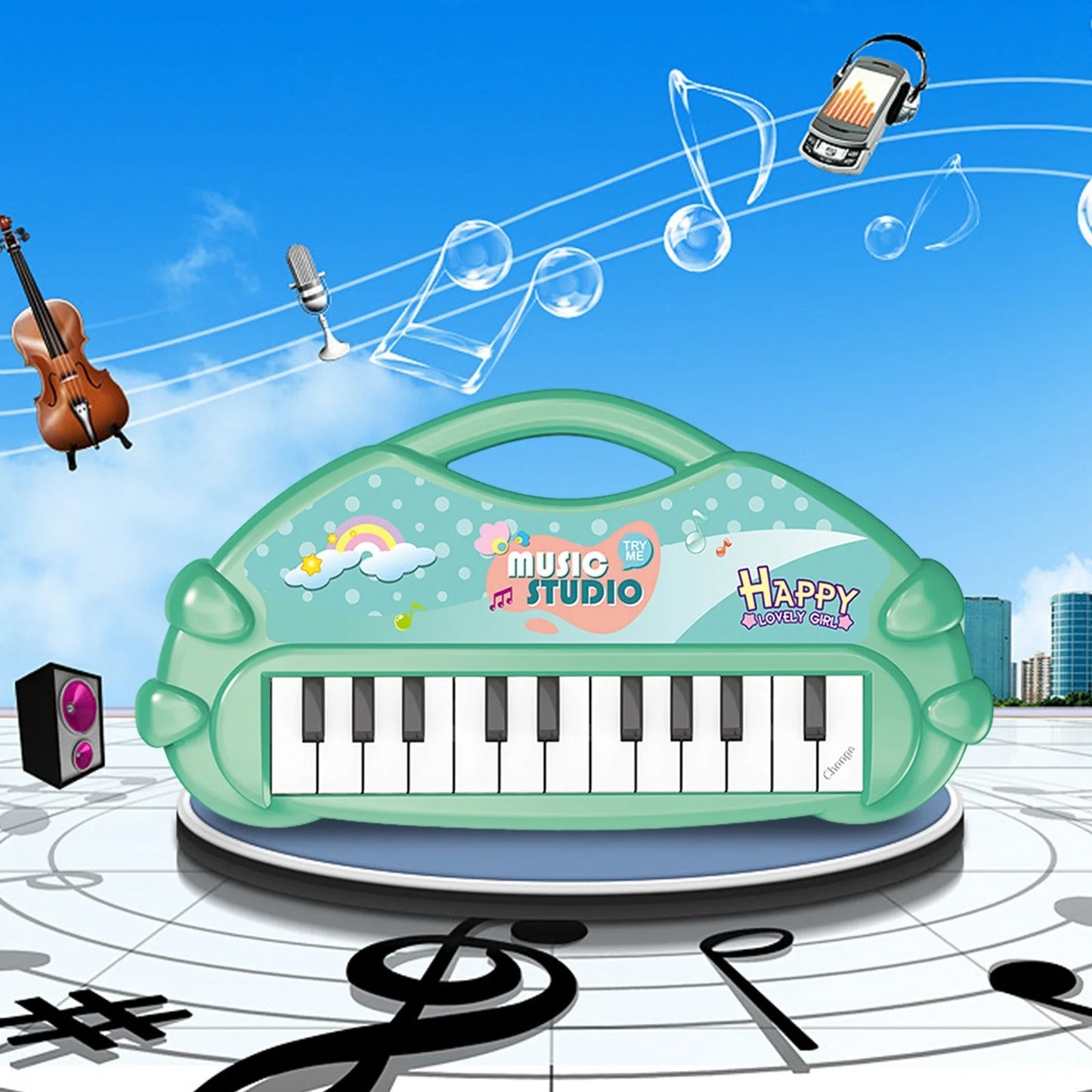 Stuffed Electronic Piano Keyboard Toys 13 Key Early Educational Instrument Electronic Organ
