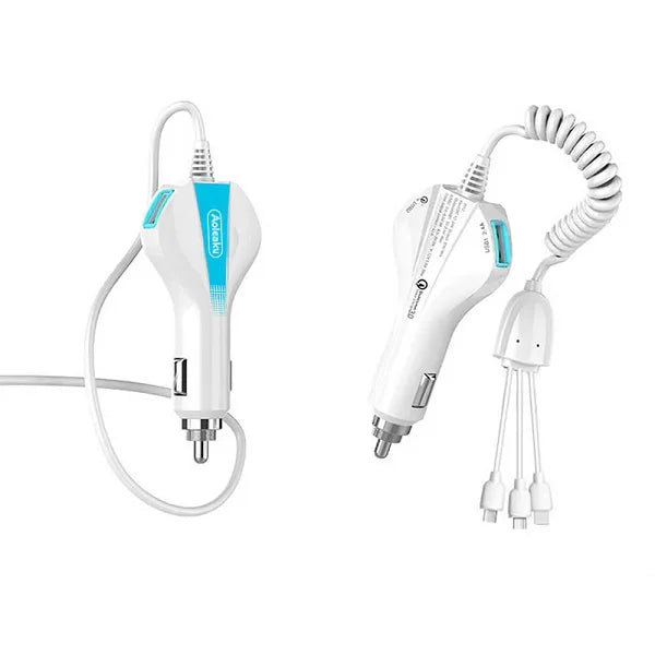 Aolike 5012 Car Phone Charger USB Fast Charge One Drag 3in1