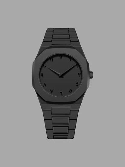 BLACK AURA Quartz Watch Lightweight Design, Arabic dial