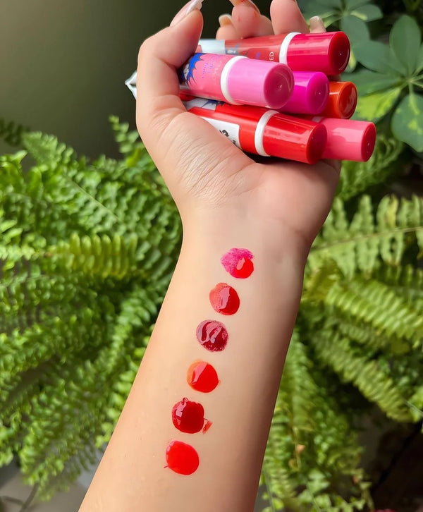 Pack Of 6 High Pigmented Lip Gloss Lipstick Tattoo Peel Off Durable