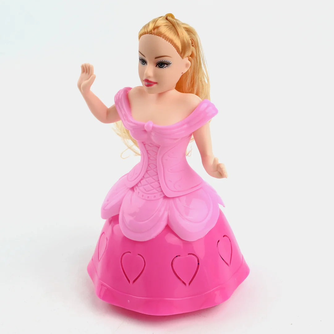 Magical Twirling Light-Up Dancing Princess Doll Toy with Music, Rotating Dress &