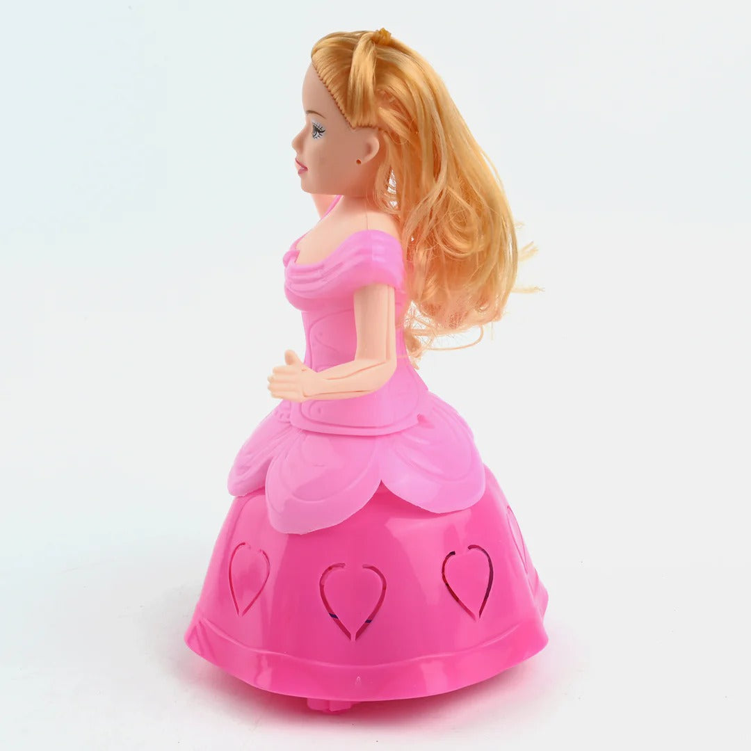 Magical Twirling Light-Up Dancing Princess Doll Toy with Music, Rotating Dress &