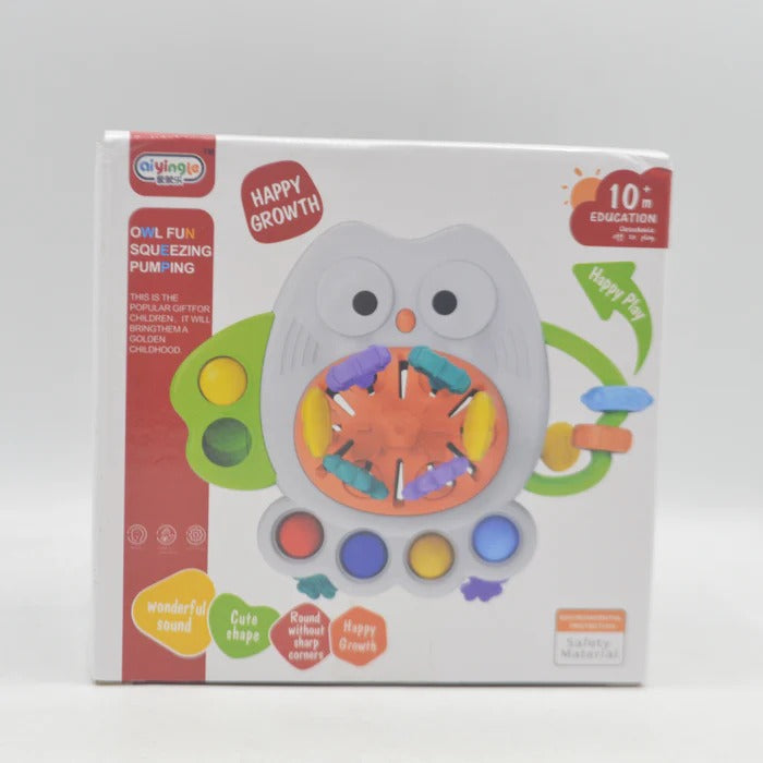 Owl-Themed Fun Squeezing and Pumping Toy Colorful Sensory Play Toy for