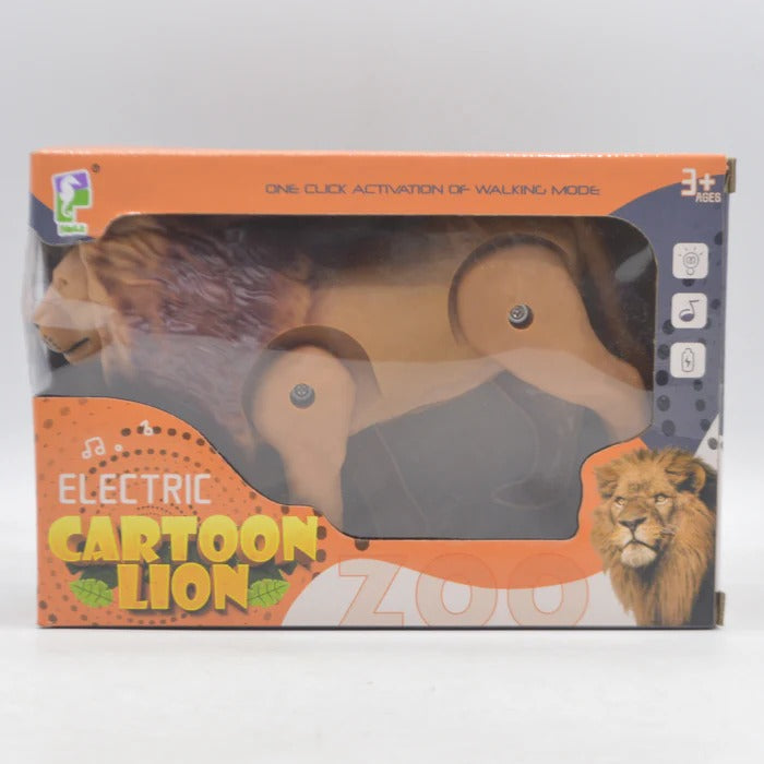 Battery Operated Lion with Light Sound & Walk, Funny Electric Lion Cartoon