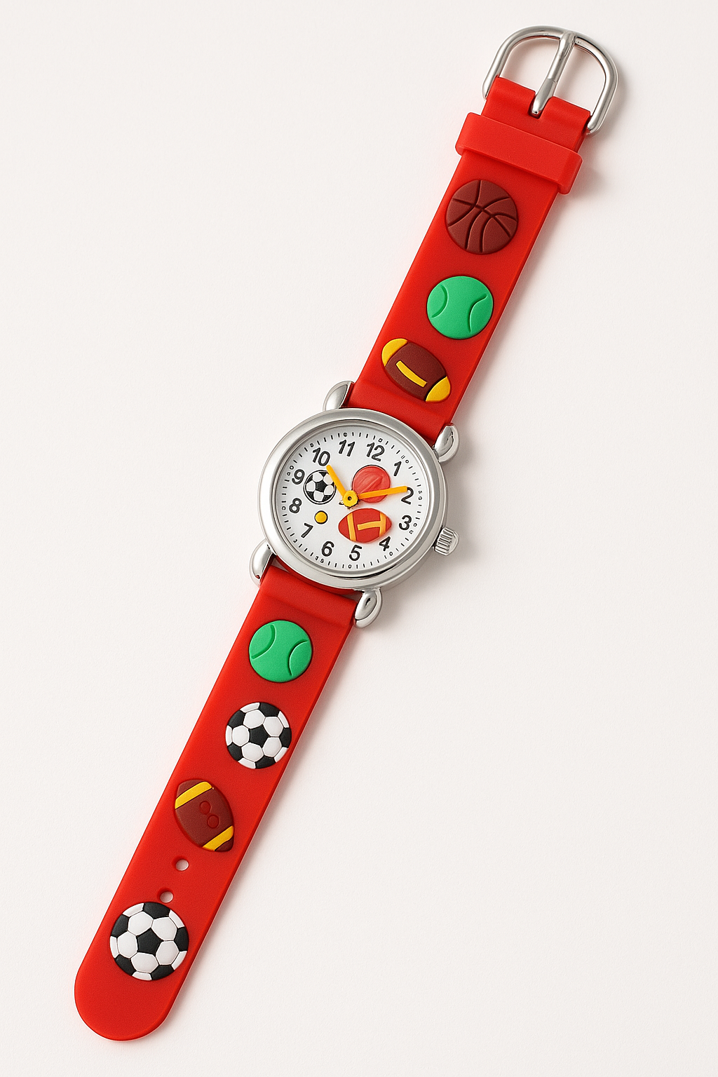 High Quality Cute Football Cartoon Children Watch Girls Rubber Kids Watches Boys