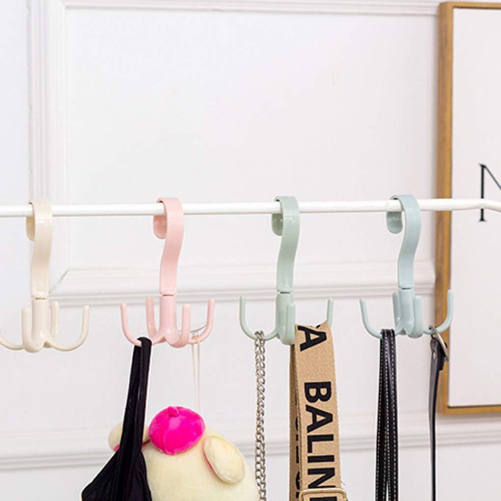 (1 piece) Multi-Purpose Hook Four-Claw Rotatable Coat Hooks Hanging Powerful Storage Rack