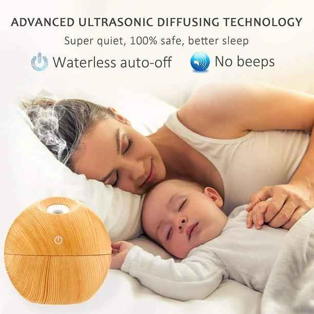 Essential Oil Diffuser Aroma Air wood Humidifier with Colorful Change mist maker