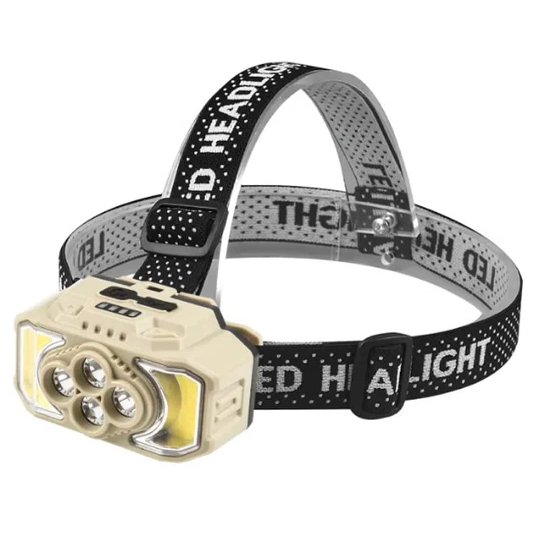 USB Rechargeable LED Miner's Headband Flashlight Lighted with Sensor Camping Work Light