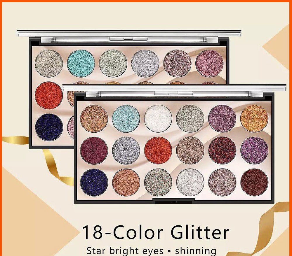 Mocallure Professional 18-Color Glitter Eyeshadow Palette Bold, Shimmering Shades for Every