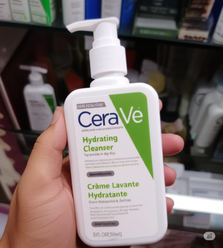 CeraVe Renewing SA Cleanser And Hydrating Cleanser with Salicylic Acid & Ceramides