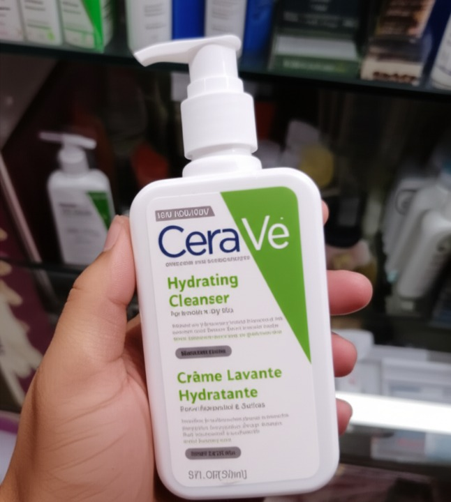 CeraVe Renewing SA Cleanser And Hydrating Cleanser with Salicylic Acid & Ceramides