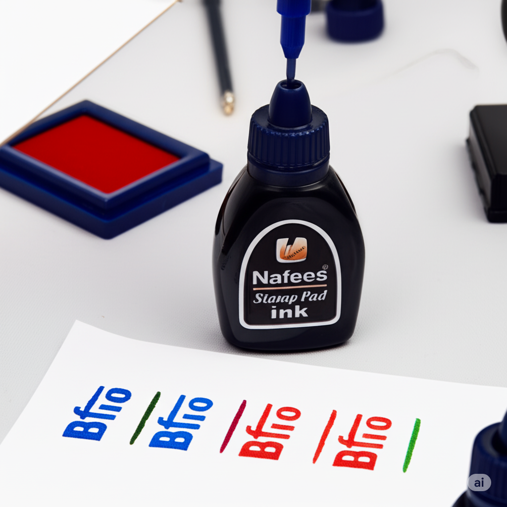 Nafees Stamp Pad Ink High-Quality, Fast-Drying, Smudge-Free Ink for Clear Impressions