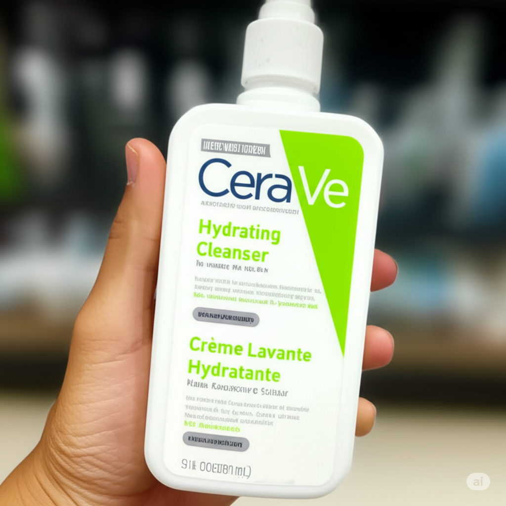 CeraVe Renewing SA Cleanser And Hydrating Cleanser with Salicylic Acid & Ceramides