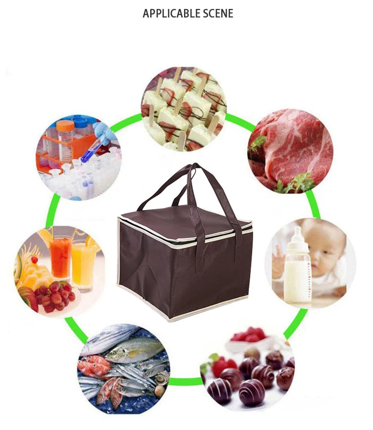 Portable Lunch Cooler Bag Folding Insulation Picnic Ice Pack Food Thermal Bag