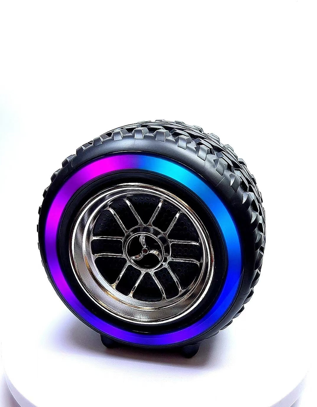 X-502 RGB Wheel-Shaped Wireless Speaker with Subwoofer Portable USB/BT Card Playback for