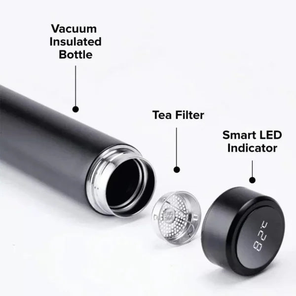 Temperature Display Vacuum Insulated Water Bottle Thermo Flask Made of Premium Stainless