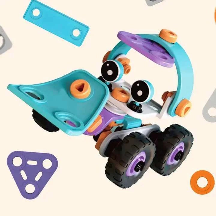 DIY Soft Rubber Building Puzzle Truck Toy Set for Kids Creative