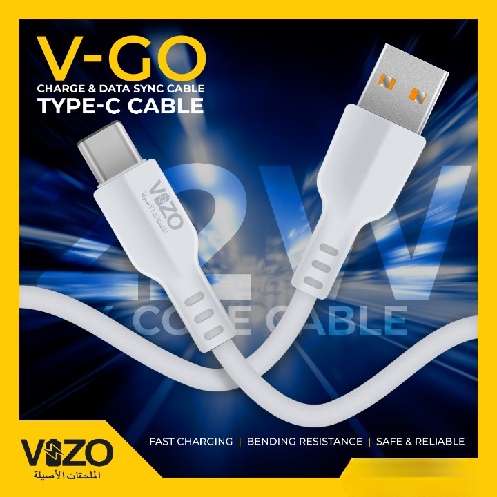 V-Go Type C Cable | Fast Data Cable Safety | Fast Charging