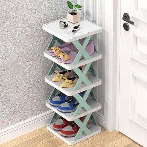 5 Layer X Shap Stackable Shoe Rack Shoe Stand Support Home Door Entrance Shoes Rack Space Saving Cabinet Shoe Storage Organizer