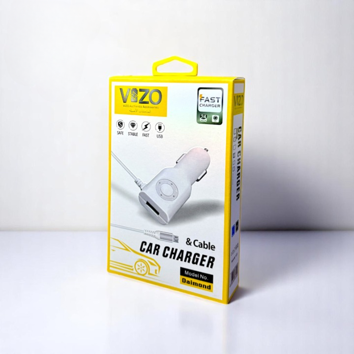 Diamond Car Charger with Built-in Micro Cable & LED Light | Car