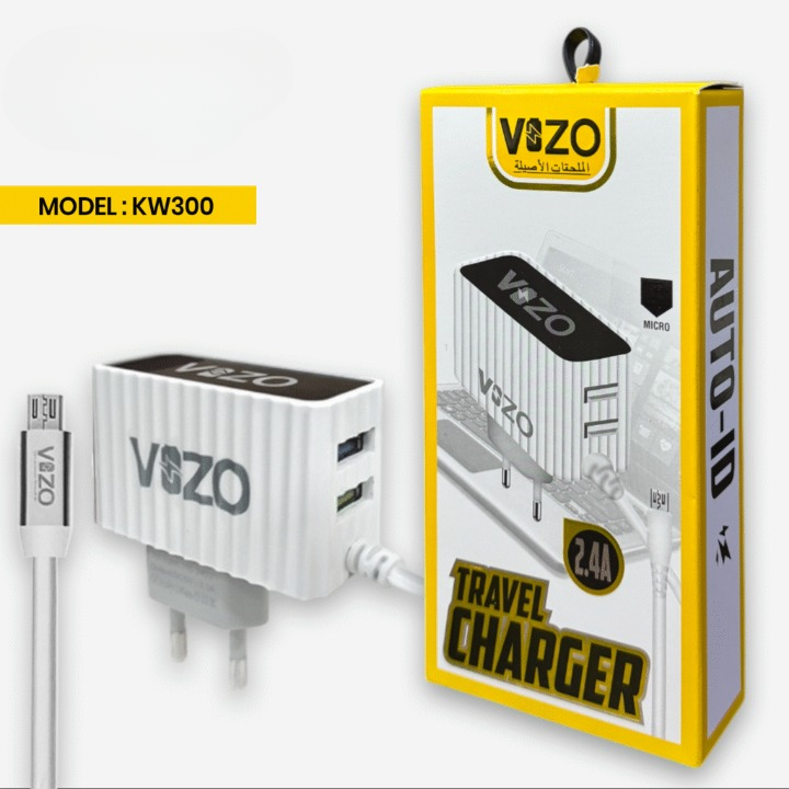 Kw300 2.4A Fast Travel Charger | Android Phone Charger with Data Cable