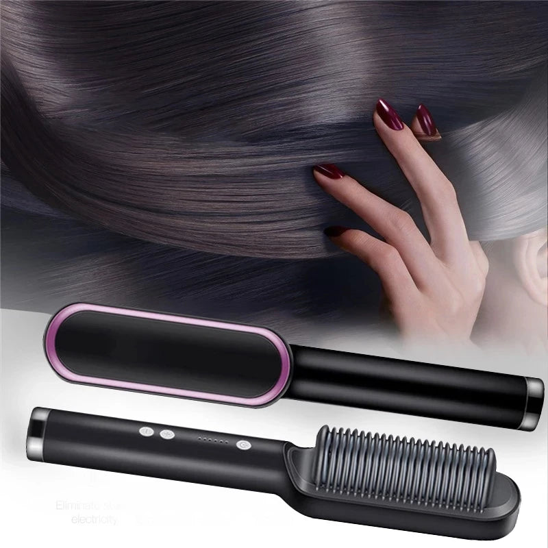 Hair Straightening Comb/Brush, Curling Comb Dual-Purpose Hair Straightener Styling Comb, Splint Does