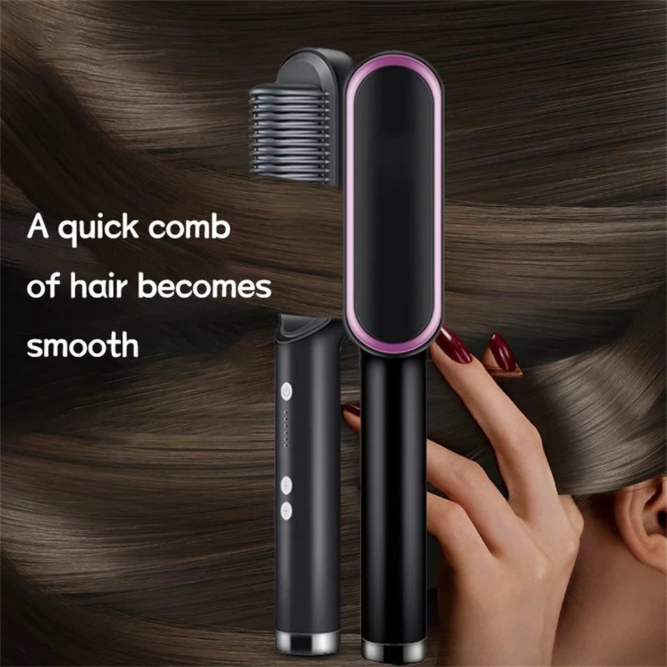 Hair Straightening Comb/Brush, Curling Comb Dual-Purpose Hair Straightener Styling Comb, Splint Does