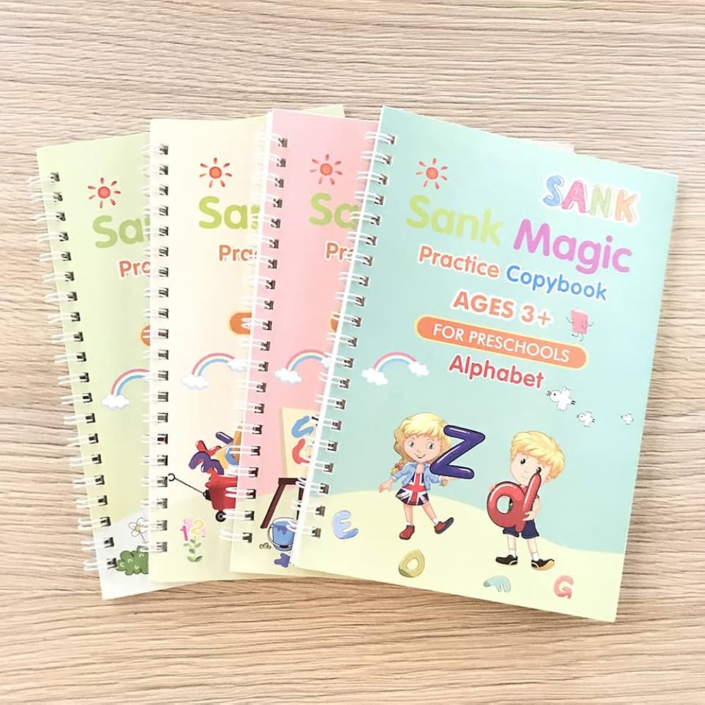 Set of 4 Sank Magic Learning Book with Magic Pen & 5