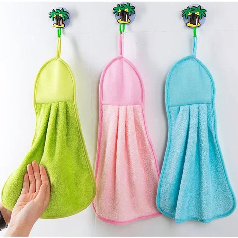 Microfiber hanging kitchen towel | Kitchen rags fresh hand towels absorbent cleaning