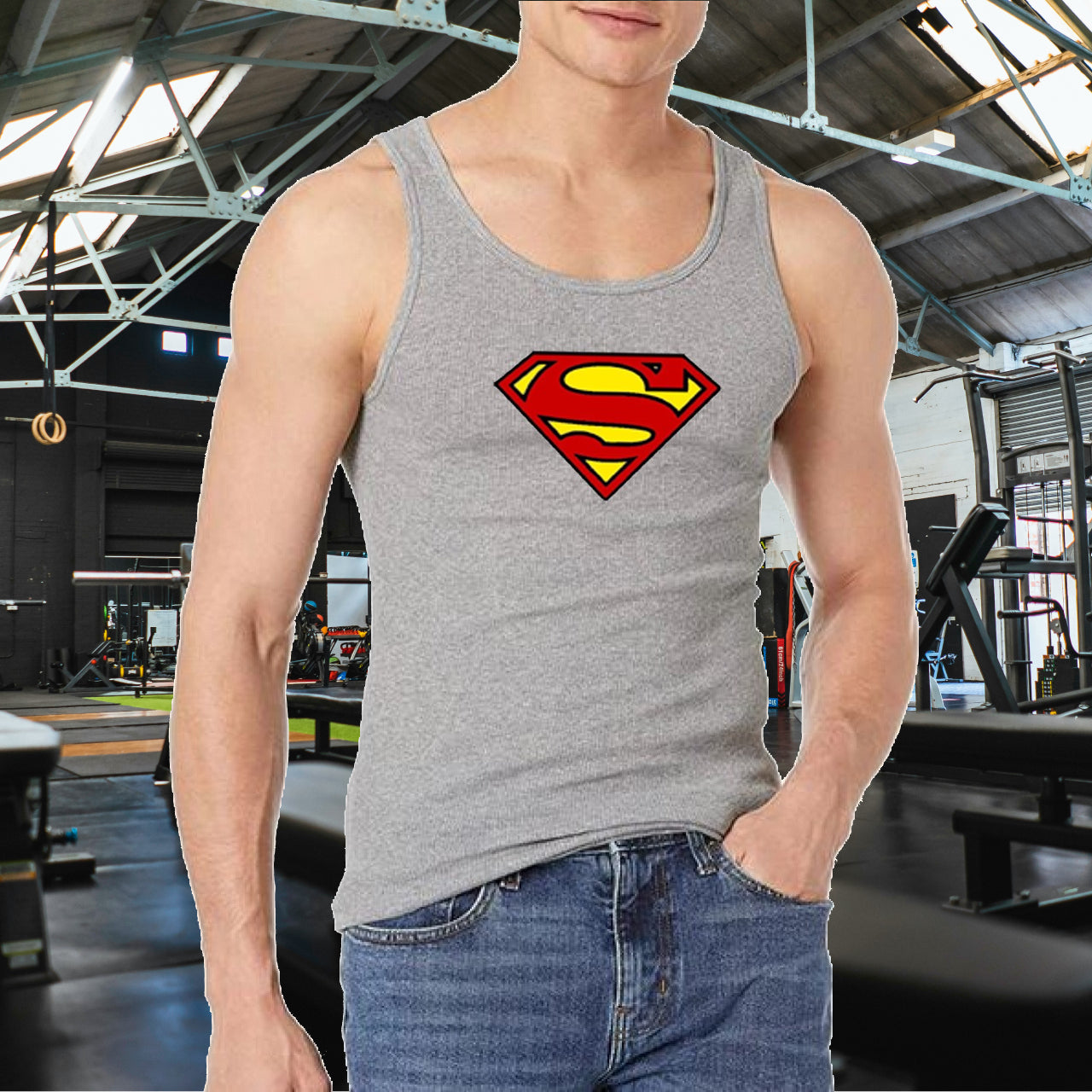 Superman Jersey Gym Sando Tanks Top For Men | Crossfit Clothing Male