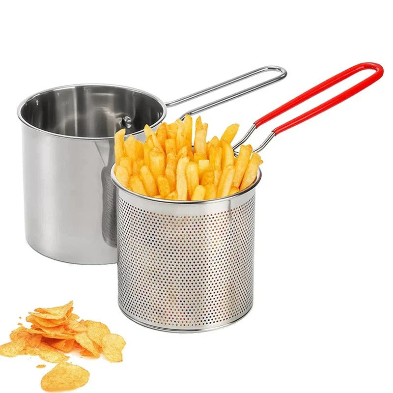 Stainless Steel Deep Fryer Frying Pot With Strainer 12ML Capacity | Basket