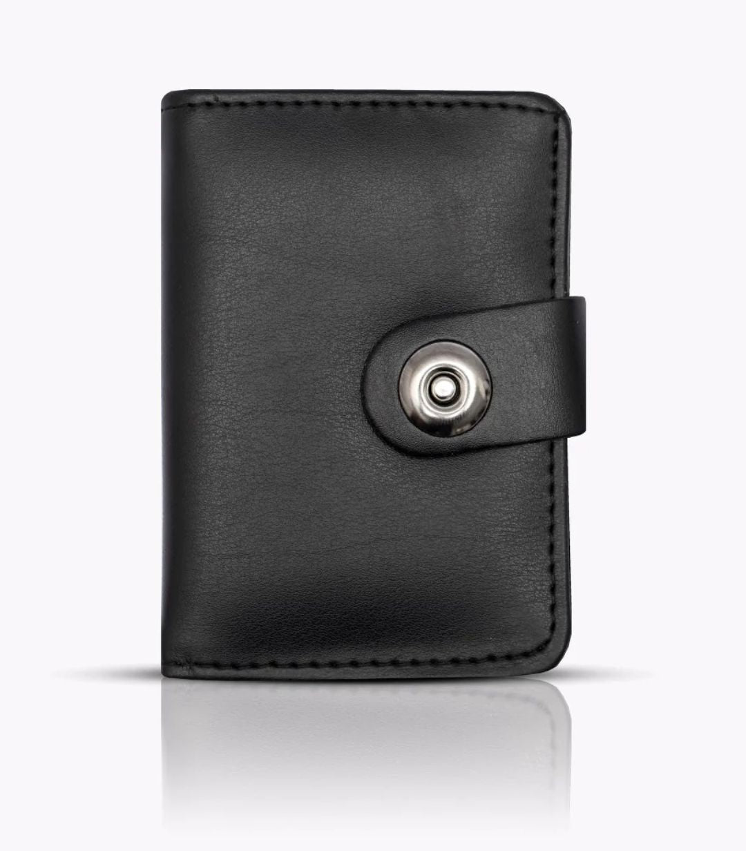 Plain Leather Minimool Button Closure Wallet Smart Wallet for Male And Female