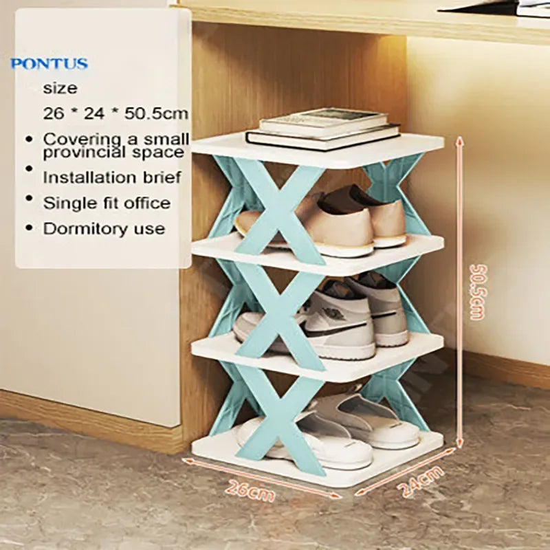 New Arrival Stackable Shoe Rack Multi-layer Storage Shoes Shelf Box Plastic Space