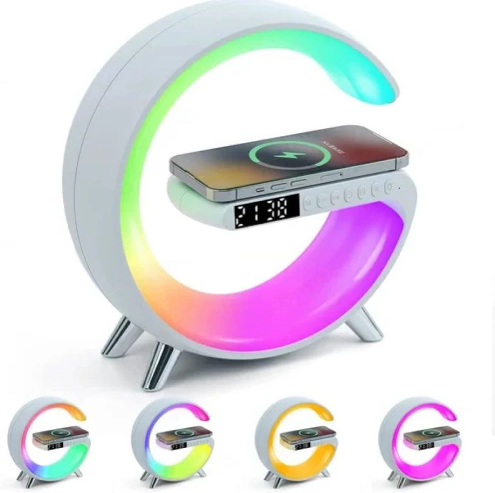 G11 G Shape Bluetooth Speaker Multifunctional Lamp Digital Alarm Wirless Charging