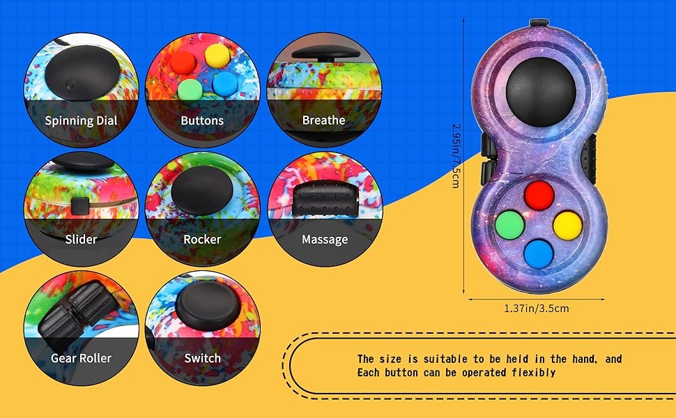 Fidget Pad Retro Classic Fidget Controller Handheld Fidget Game Controller Fun Fidget