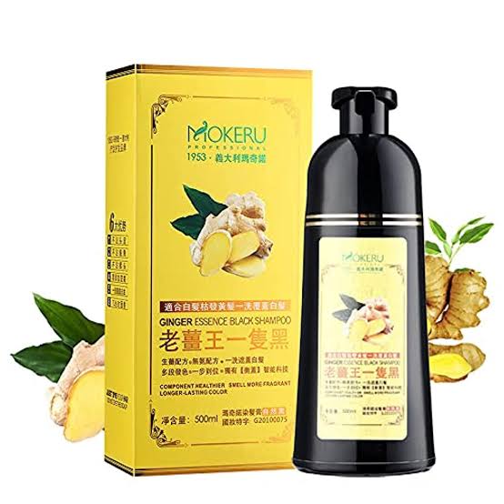 MOKERU Ginger Hair Shampoo for 5-Minute Natural Dye & Healthier, Longer-Lasting Color