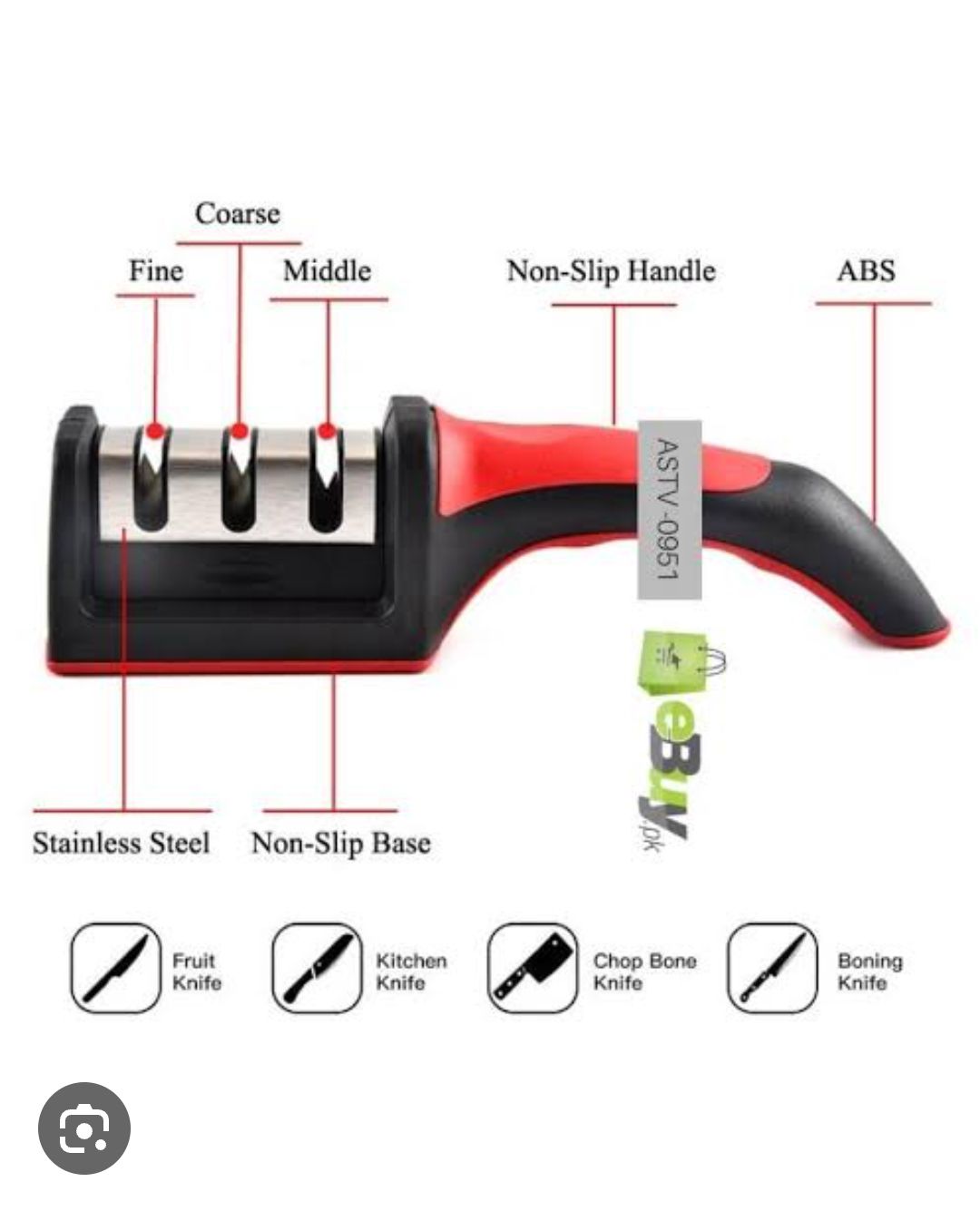 3 in 1 Manual Knife Sharpening Kitchen Accessories Manual Stainless Steel 3