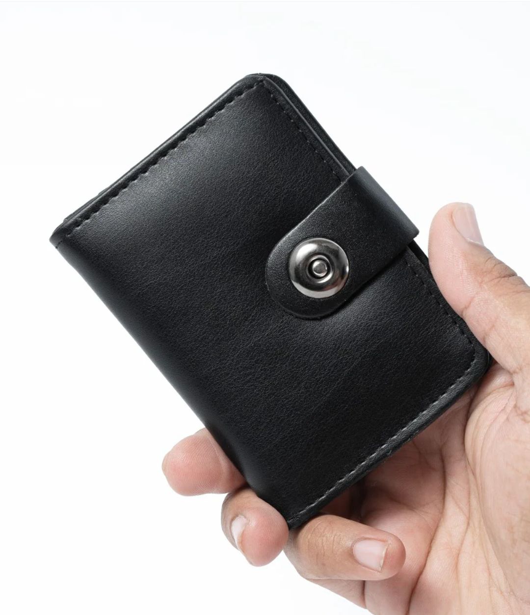 Plain Leather Minimool Button Closure Wallet Smart Wallet for Male And Female