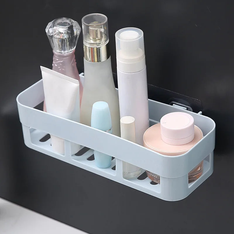 1 PCs Bathroom Shelf Bathroom Adhesive Storage Rack Kitchen Home Decoration(random color