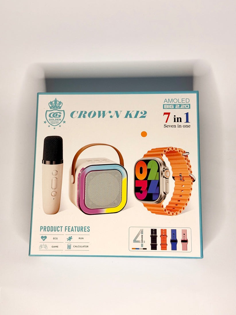 Crown K12 Watch & Speaker Set - Best Quality Speaker Set &