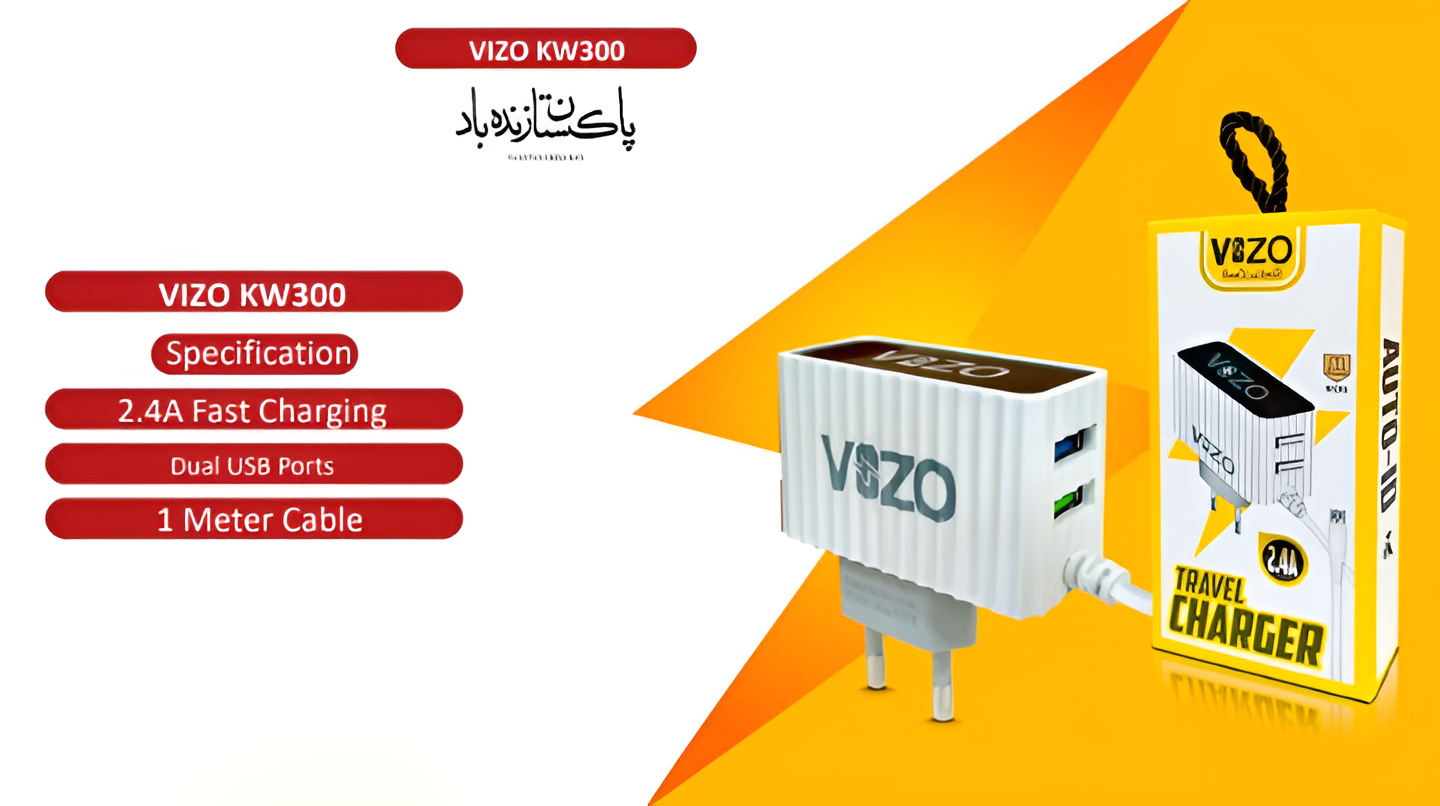 Kw300 2.4A Fast Travel Charger | Android Phone Charger with Data Cable