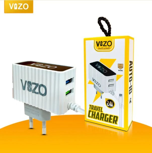 Kw300 2.4A Fast Travel Charger | Android Phone Charger with Data Cable