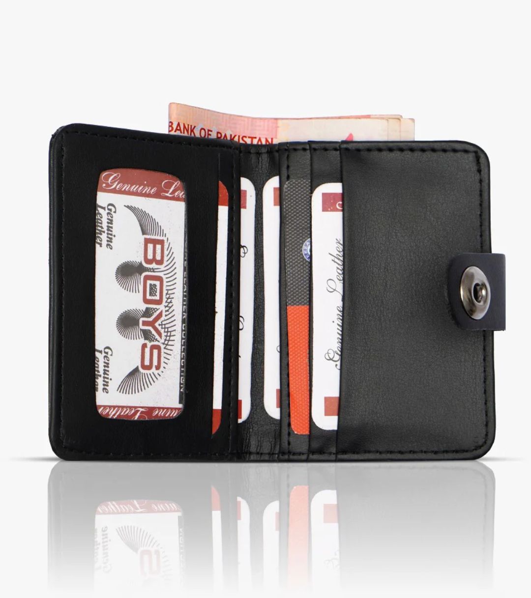 Plain Leather Minimool Button Closure Wallet Smart Wallet for Male And Female