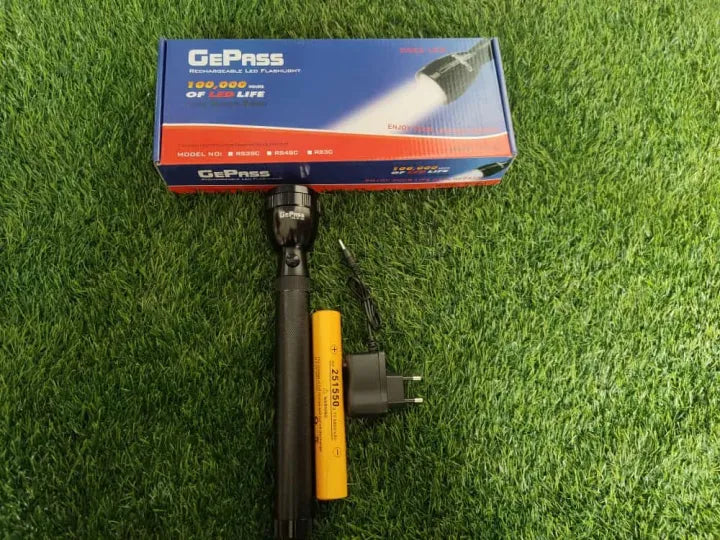 NEW EMERGENCY GePass Rechargeable LED Flashlight, 100,000 Hours of LED Life, Long
