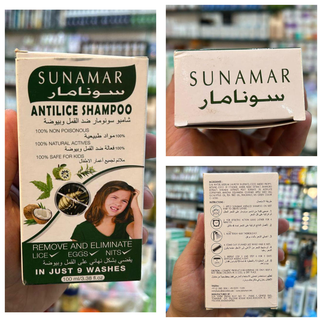 Sunamar Herbal Lice Treatment Shampoo Non-Toxic & Kid-Friendly | Best Quality