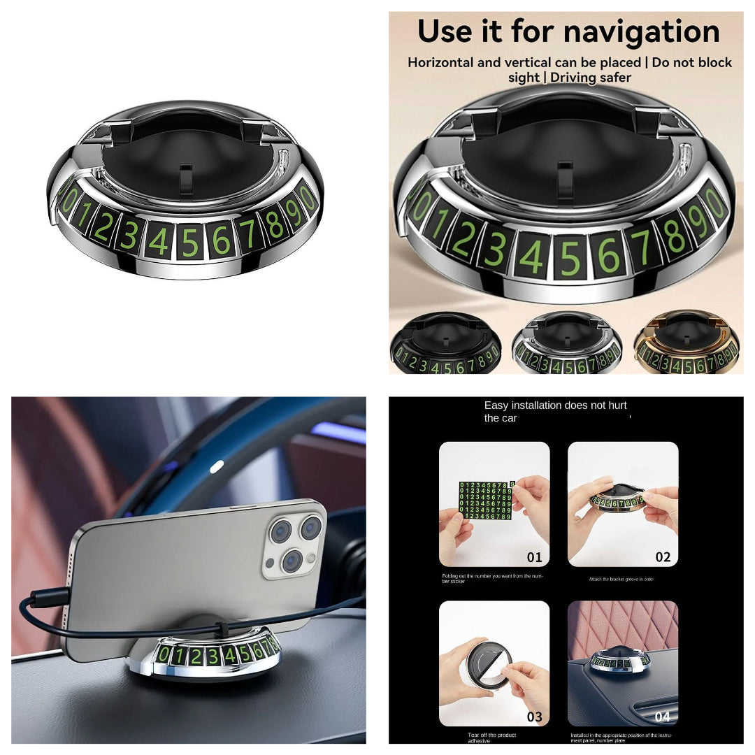 2 in 1 Dashboard Car Phone Holder with Navigation Bracket - 360°