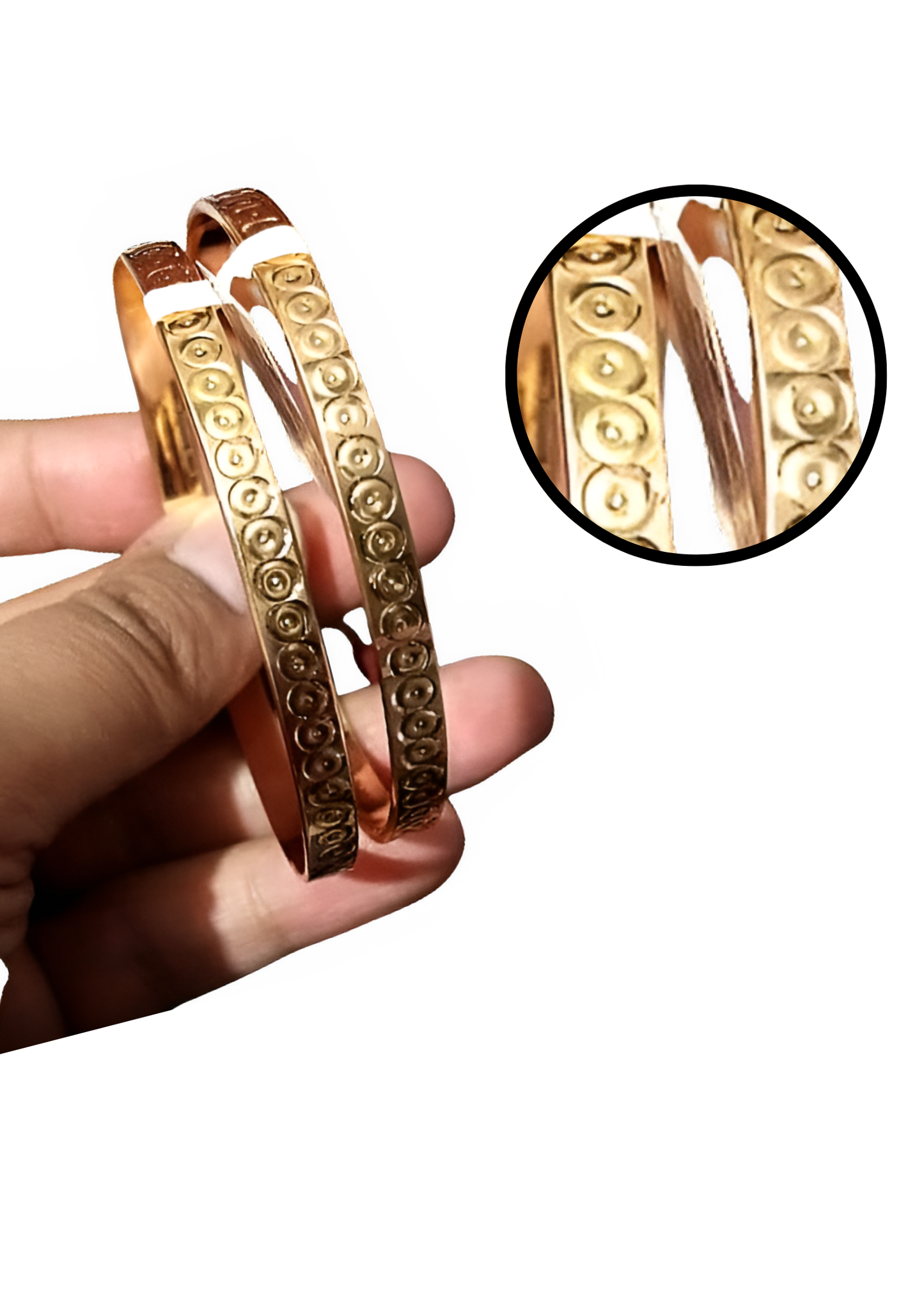 Gold Dotted Circle Bangle Bracelet Kara | bracelet Dotted Circle Motif for
