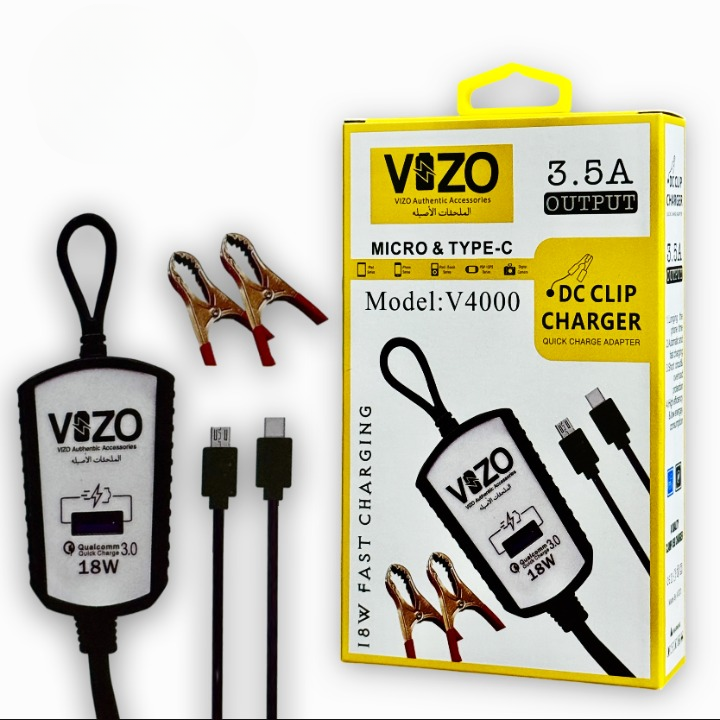 V4000 Dual Cable Clip Charger | Best Quality Type C Charger -