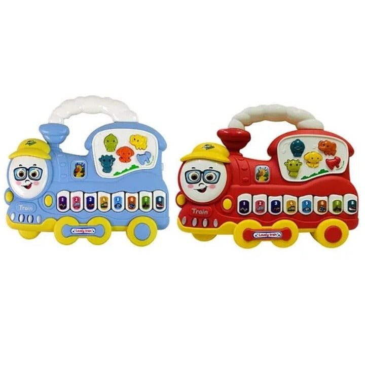 Colorful Musical Train Toy for Toddlers with Lights, Sounds, and Interactive Buttons